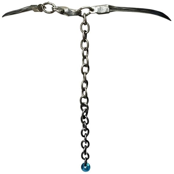 Dainty Multi Strand Blue Seed Bead Necklace 14" - Picture 3 of 4